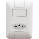 Conjunto 4x2 Com 1 Interruptor Simples 6 A 250 V E 1 Tomada 2p+t 10 A 250 V Aria Branco