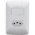Conjunto 4x2 com 1 Interruptor Simples 6 A 250 V e 1 Tomada 2P+T 10 A 250 V Tramontina Aria Branco