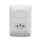 Conjunto 4x2 com 1 Interruptor Simples 6 a 250 V e 1 Tomada 2p+t 10 a 250 V Tramontina Aria Branco