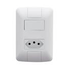 Conjunto 4x2 com 1 Interruptor Simples 6 a 250 V e 1 Tomada 2p+t 10 a 250 V Tramontina Aria Branco