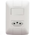 Conjunto 4x2 Com 1 Interruptor Simples 6 A 250 V E 1 Tomada 2p+t 20 A 250 V Aria Branco