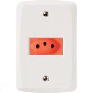 Conjunto 4x2 com 1 Tomada 2P+T 20 A 250 V Tramontina Lux2 Vermelho e Branco