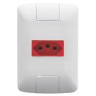 Conjunto 4x2 com 1 Tomada 2p+t 20 Amperes 250 Volts Branco E Vermelho Aria 57241015 Tramontina C
