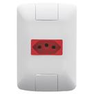 Conjunto 4x2 com 1 Tomada 2P+T 20 Amperes 250 Volts Branco e Vermelho Aria - 57241015 - TRAMONTINA