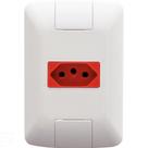 Conjunto 4x2 Com 1 Tomada 2p+t Tramontina Aria 20 A 250 V Branco E Vermelho Tramontina