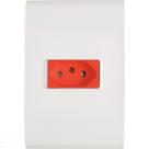 Conjunto 4x2 Com 1 Tomada 2p+t Tramontina Liz 20 A 250 V Branco E Vermelho Tramontina