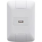 Conjunto 4x2 Com 1 Tomada Usb Brilho 1,5 A Bivolt Tramontina Aria Branco Tramontina