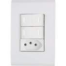 Conjunto 4x2 Com 2 Interruptores Paralelos 10 A 250 V E 1 Tomada 2p+t 20 A 250 V Liz Bran