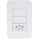 Conjunto 4x2 Com 2 Interruptores Paralelos 10 A 250 V E 1 Tomada 2p+t 20 A 250 V Tablet B