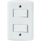 Conjunto 4x2 Com 2 Interruptores Paralelos 10 A 250 V Tramontina Lux2 Branco Conjunto 4x2 Com 2 Interruptores Paralelos 10 A 250 V Tramontina Lux2 Branco