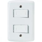 Conjunto 4x2 com 2 Interruptores Paralelos 10 A 250 V Tramontina Lux2 Branco Conjunto 4x2 com 2 Interruptores Paralelos 10 A 250 V Tramontina Lux2 Branco