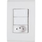 Conjunto 4x2 com 2 Interruptores Paralelos 10A 250 V e 1 Tomada 2P+T 20A 250 V Tramontina Liz Branco