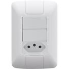 Conjunto 4x2 Com 2 Interruptores Paralelos 6 A 250 V E 1 Tomada 2p+t 10 A 250 V Aria Bran