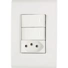 Conjunto 4x2 Com 2 Interruptores Simples 10 A 250 V E 1 Tomada 2p+t 10 A 250 V Liz Branco