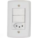 Conjunto 4x2 Com 2 Interruptores Simples 10 A 250 V E 1 Tomada 2p+t 10 A 250 V Lux2 Branc