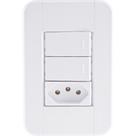 Conjunto 4x2 Com 2 Interruptores Simples 10 A 250 V E 1 Tomada 2p+t 10 A 250 V Tablet Bra
