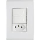 Conjunto 4x2 com 2 Interruptores Simples 10 A 250 V e 1 Tomada 2P+T 10 A 250 V Tramontina Liz Branco