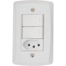 Conjunto 4x2 Com 2 Interruptores Simples 10 A 250 V E 1 Tomada 2p+t 20 A 250 V Lux2 Branc