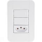 Conjunto 4x2 Com 2 Interruptores Simples 10 A 250 V E 1 Tomada 2p+t 20 A 250 V Tablet Bra