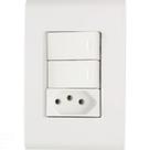 Conjunto 4x2 com 2 Interruptores Simples 10 A 250 V e 1 Tomada 2P+T 20 A 250 V Tramontina Liz Branco