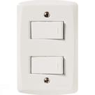 Conjunto 4x2 com 2 Interruptores Simples 10 A 250 V Tramontina Lux2 Branco