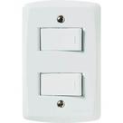 Conjunto 4x2 Com 2 Interruptores Simples 10 A 250 V Tramontina Lux2 Branco
