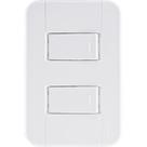 Conjunto 4x2 com 2 Interruptores Simples 10 A 250 V Tramontina Tablet Branco Conjunto 4x2 com 2 Interruptores Simples 10 A 250 V Tramontina Tablet Branco