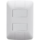 Conjunto 4x2 com 2 Interruptores Simples Tramontina Aria 6 A 250 V Branco Conjunto 4x2 com 2 Interruptores Simples Tramontina Aria 6 A 250 V Branco