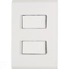 Conjunto 4x2 Com 2 Interruptores Simples Tramontina Liz 10 A 250 V Branco Tramontina