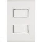 Conjunto 4x2 com 2 Interruptores Simples Tramontina Liz 10 A 250 V Branco Conjunto 4x2 com 2 Interruptores Simples Tramontina Liz 10 A 250 V Branco