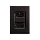 Conjunto 4X2 Com 2 Tomada 10A 2P+T Liz Grafite - TRAMONTINA Conjunto 4X2 Com 2 Tomada 10A 2P+T Liz Grafite - TRAMONTINA