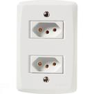 Conjunto 4x2 com 2 Tomadas 2P+T 10 A 250 V Tramontina Lux2 Branco