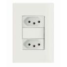 Conjunto 4x2 Com 2 Tomadas 2p+t 20 A 250 V Tramontina Giz Branco Tramontina
