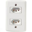 Conjunto 4x2 Com 2 Tomadas 2p+t 20 A 250 V Tramontina Lux2 Branco Tramontina