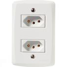 Conjunto 4x2 com 2 Tomadas 2P+T 20 A 250 V Tramontina Lux2 Branco
