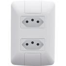 Conjunto 4x2 Com 2 Tomadas 2p+t Tramontina Aria 20 A 250 V Branco Tramontina