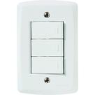 Conjunto 4x2 Com 3 Interruptores Paralelos 10 A 250 V Tramontina Lux2 Branco Tramontina