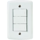 Conjunto 4x2 com 3 Interruptores Paralelos 10 A 250 V Tramontina Lux2 Branco Conjunto 4x2 com 3 Interruptores Paralelos 10 A 250 V Tramontina Lux2 Branco