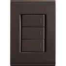 Conjunto 4x2 Com 3 Interruptores Simples 10 A 250 V Tramontina Liz Grafite Tramontina Conjunto 4x2 Com 3 Interruptores Simples 10 A 250 V Tramontina Liz Grafite Tramontina