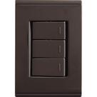 Conjunto 4x2 com 3 Interruptores Simples 10 a 250 V Tramontina Liz Grafite Tramontina Conjunto 4x2 com 3 Interruptores Simples 10 a 250 V Tramontina Liz Grafite Tramontina