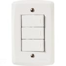Conjunto 4x2 Com 3 Interruptores Simples 10 A 250 V Tramontina Lux2 Branco Tramontina