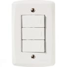 Conjunto 4x2 com 3 Interruptores Simples 10 A 250 V Tramontina Lux2 Branco