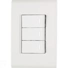 Conjunto 4x2 Com 3 Interruptores Simples Tramontina Liz 10 A 250 V Branco Tramontina