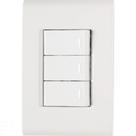 Conjunto 4x2 com 3 Interruptores Simples Tramontina Liz 10 A 250 V Branco Conjunto 4x2 com 3 Interruptores Simples Tramontina Liz 10 A 250 V Branco