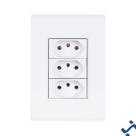 Conjunto 4x2 com 3 Tomadas 2P+T 10 A 250 V Tramontina Liz Branco Cor:Branco Conjunto 4x2 com 3 Tomadas 2P+T 10 A 250 V Tramontina Liz Branco Cor:Branco