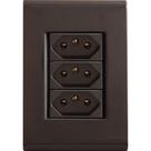 Conjunto 4x2 Com 3 Tomadas 2p+t 10 A 250 V Tramontina Liz Grafite Tramontina Conjunto 4x2 Com 3 Tomadas 2p+t 10 A 250 V Tramontina Liz Grafite Tramontina