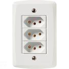 Conjunto 4x2 Com 3 Tomadas 2p+t 10 A 250 V Tramontina Lux2 Branco Tramontina