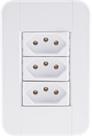 Conjunto 4x2 com 3 Tomadas 2P+T 10 A 250 V Tramontina Tablet Branco Conjunto 4x2 com 3 Tomadas 2P+T 10 A 250 V Tramontina Tablet Branco