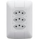 Conjunto 4x2 Com 3 Tomadas 2p+T 10a/250v Tramontina Aria Conjunto 4x2 Com 3 Tomadas 2p+T 10a/250v Tramontina Aria