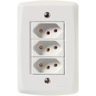 Conjunto 4x2 Com 3 Tomadas 2p+t 20 A 250 V Tramontina Lux2 Branco Tramontina
